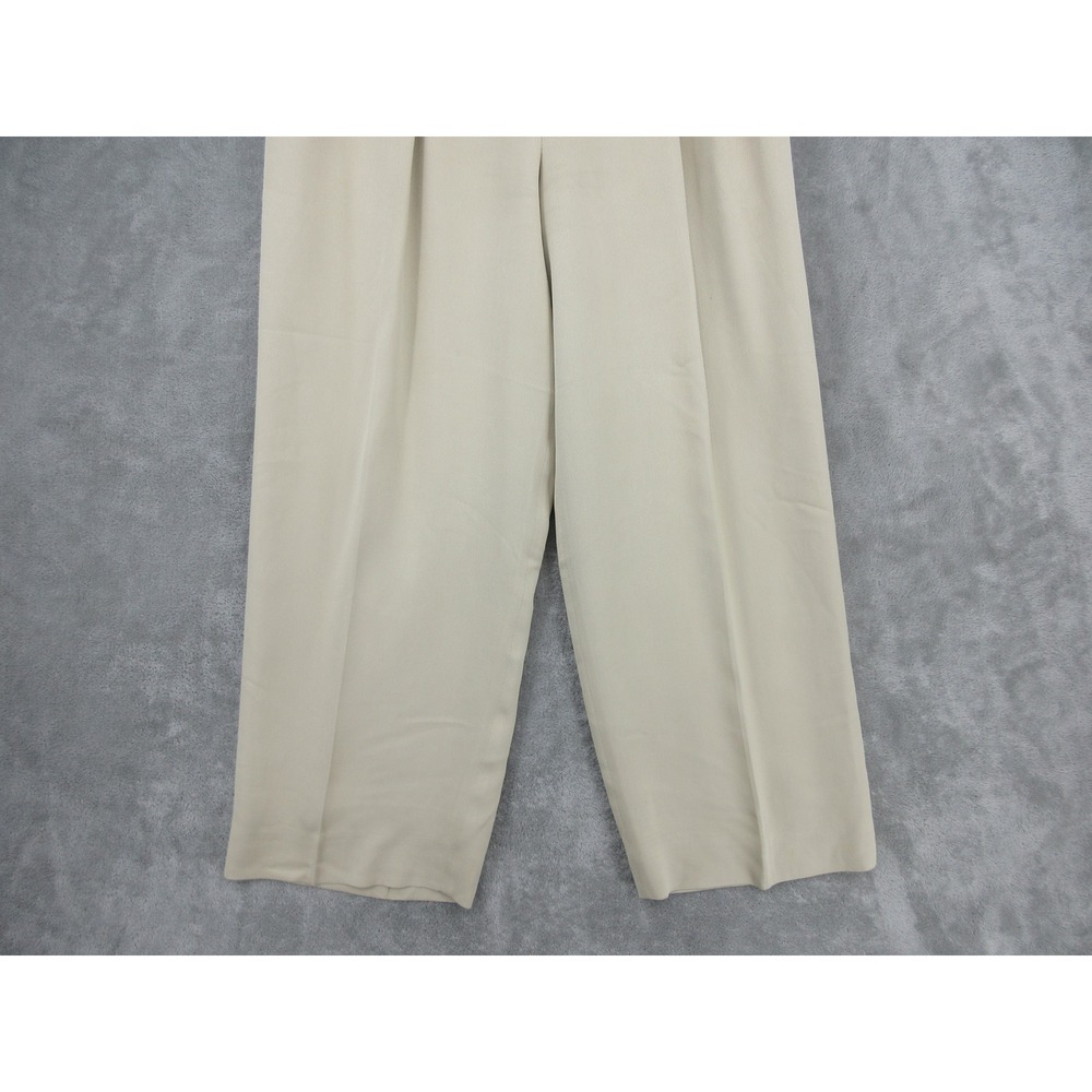 Vintage Ann Taylor Pants Womens Size 10 Silk Pleated Wide Leg Trousers Pockets - Picture 4 of 13